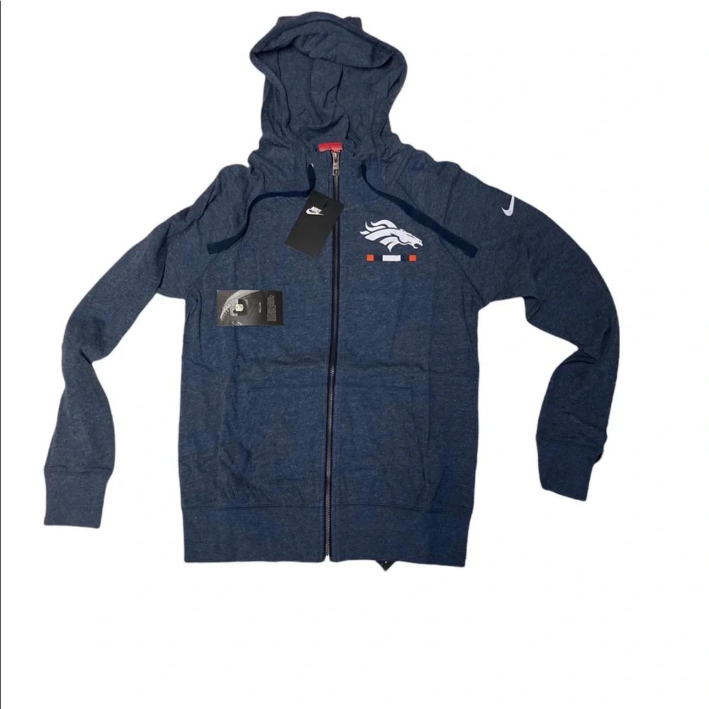 Denver Broncos Nike Women’s‎ Vintage Gym Full Zip Up Hoodie Sweatshirt